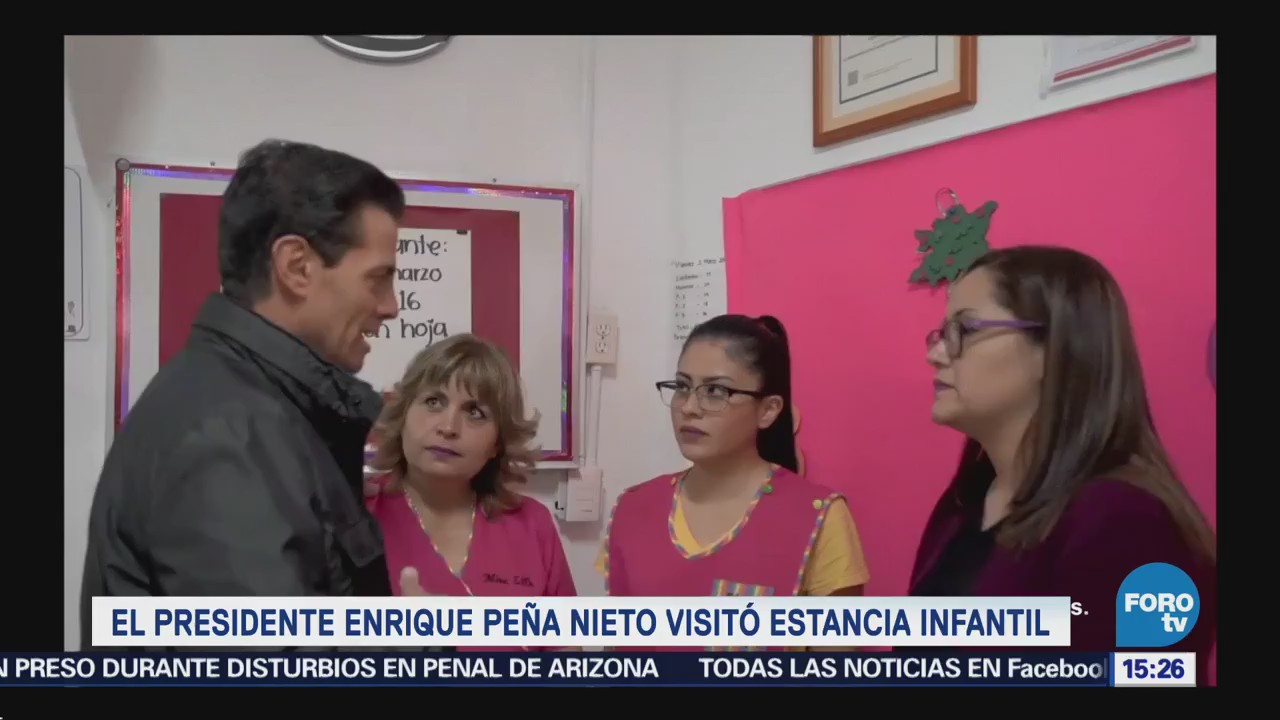 El presidente Enrique Peña Nieto visita estancia infantil