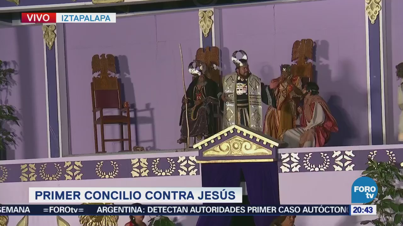 En el Jardín Cuitláhuac, actores representan el Concilio contra Jesús