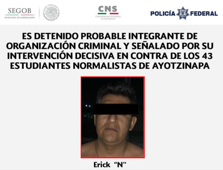 Detienen a hombre vinculado con desaparición de 43 normalistas de Ayotzinapa
