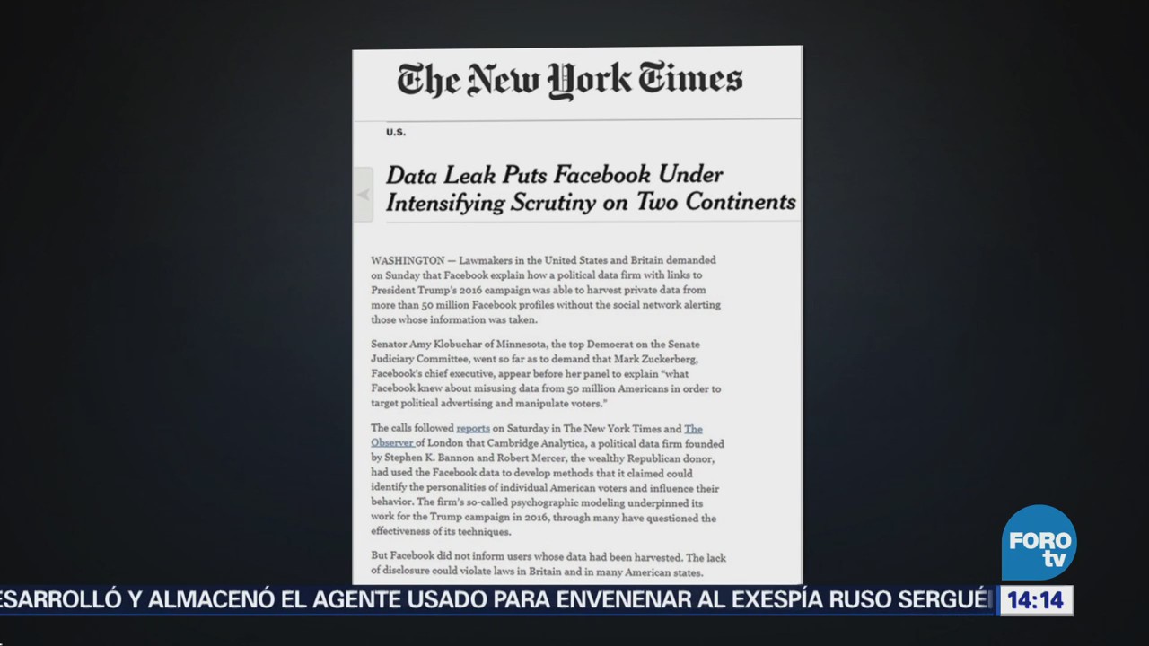 Facebook suspende a empresa de campaña de Trump
