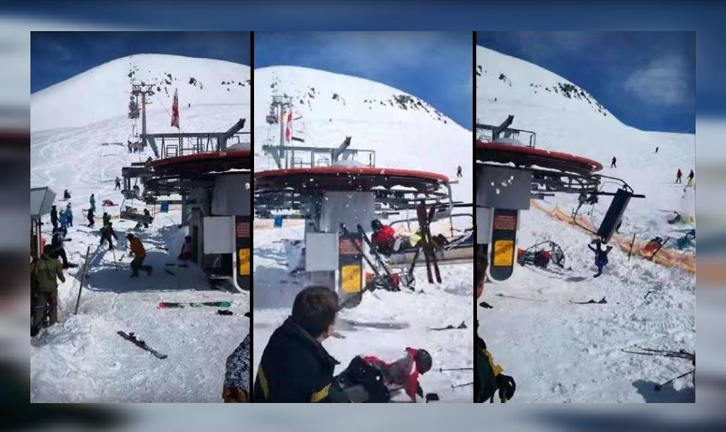 Falla en estación de esquí lanza a pasajeros por los aires en Georgia