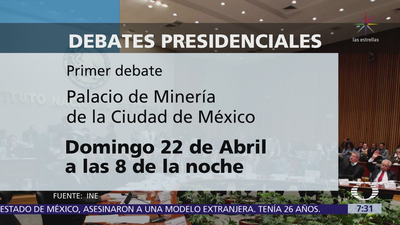 INE aprueba temas y subtemas de los tres debates presidenciales que organizará