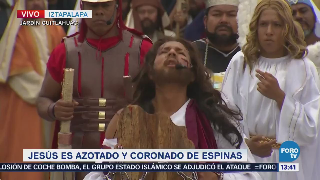 Jesús es azotado y coronado de espinas en Iztapalapa