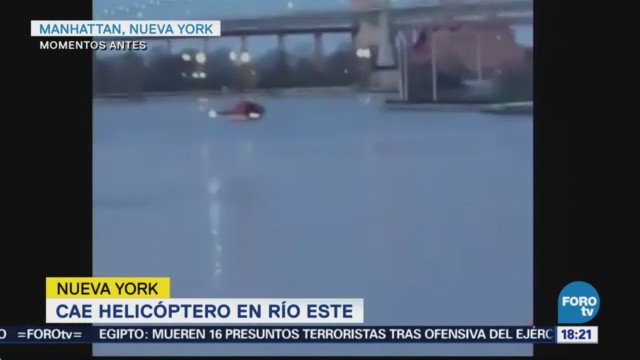 Cae Helicóptero Río Este Nueva York