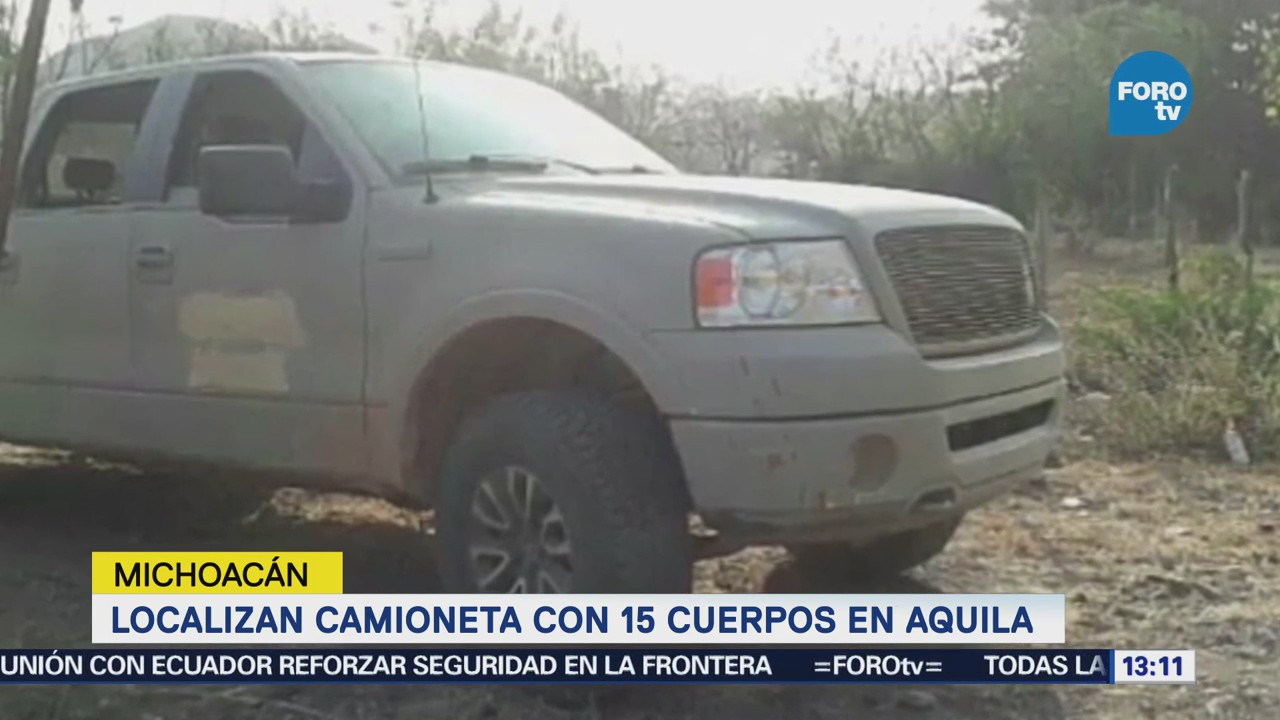 Localizan Camioneta 15 Cuerpos Aquila Michoacán