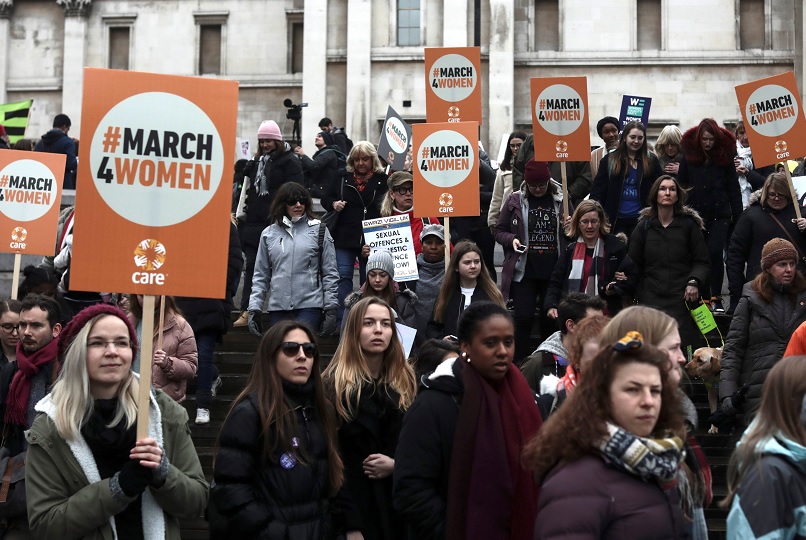 Decenas de mujeres marchan en Londres para pedir igualdad de género