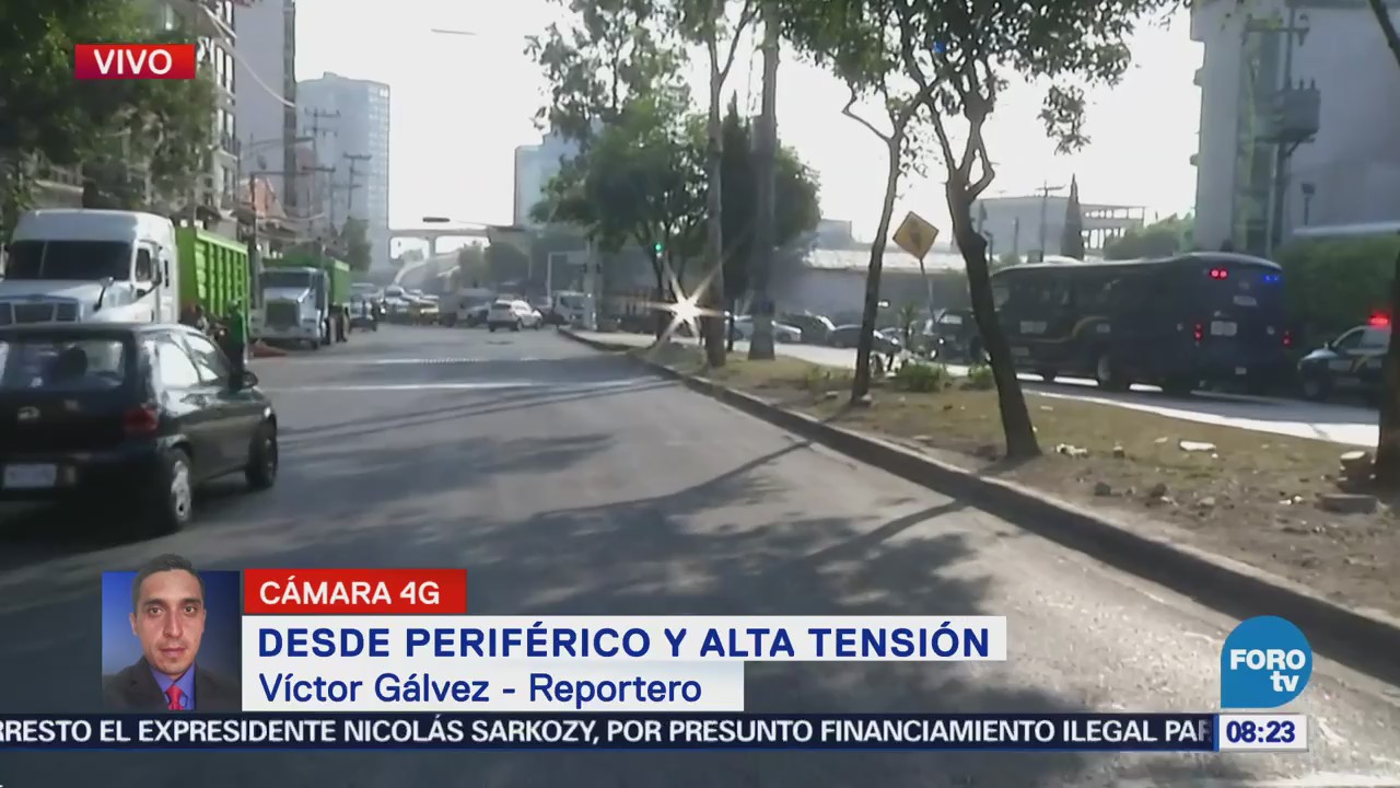 Manifestación provoca tráfico en Periférico y Alta Tensión, CDMX
