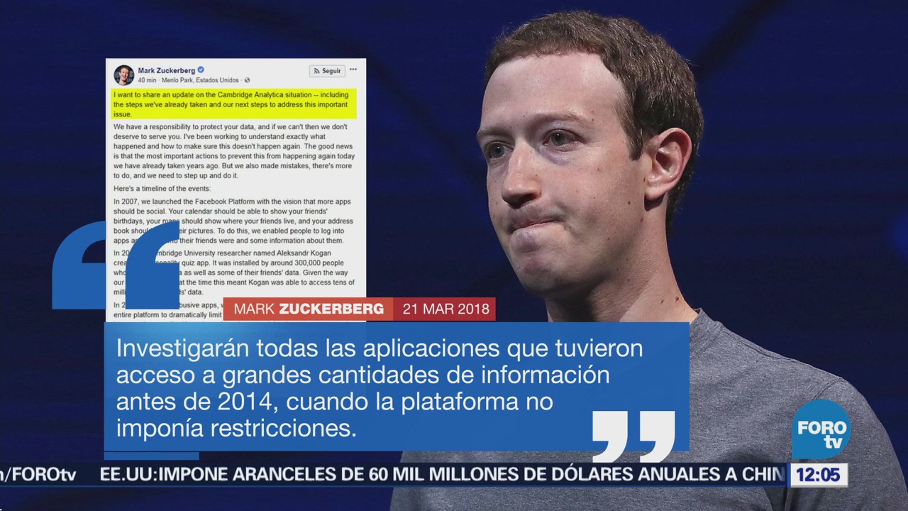 Mark Zuckerberg admite errores en protección de datos en Facebook