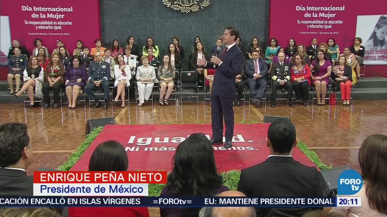 Peña Nieto destaca avances en favor de la mujer
