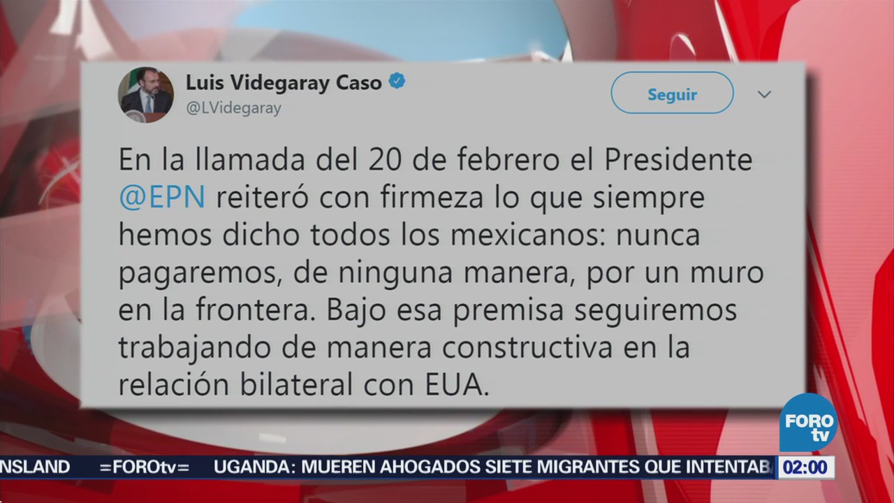 Peña Nieto Reiteró Trump México Pagará Muro