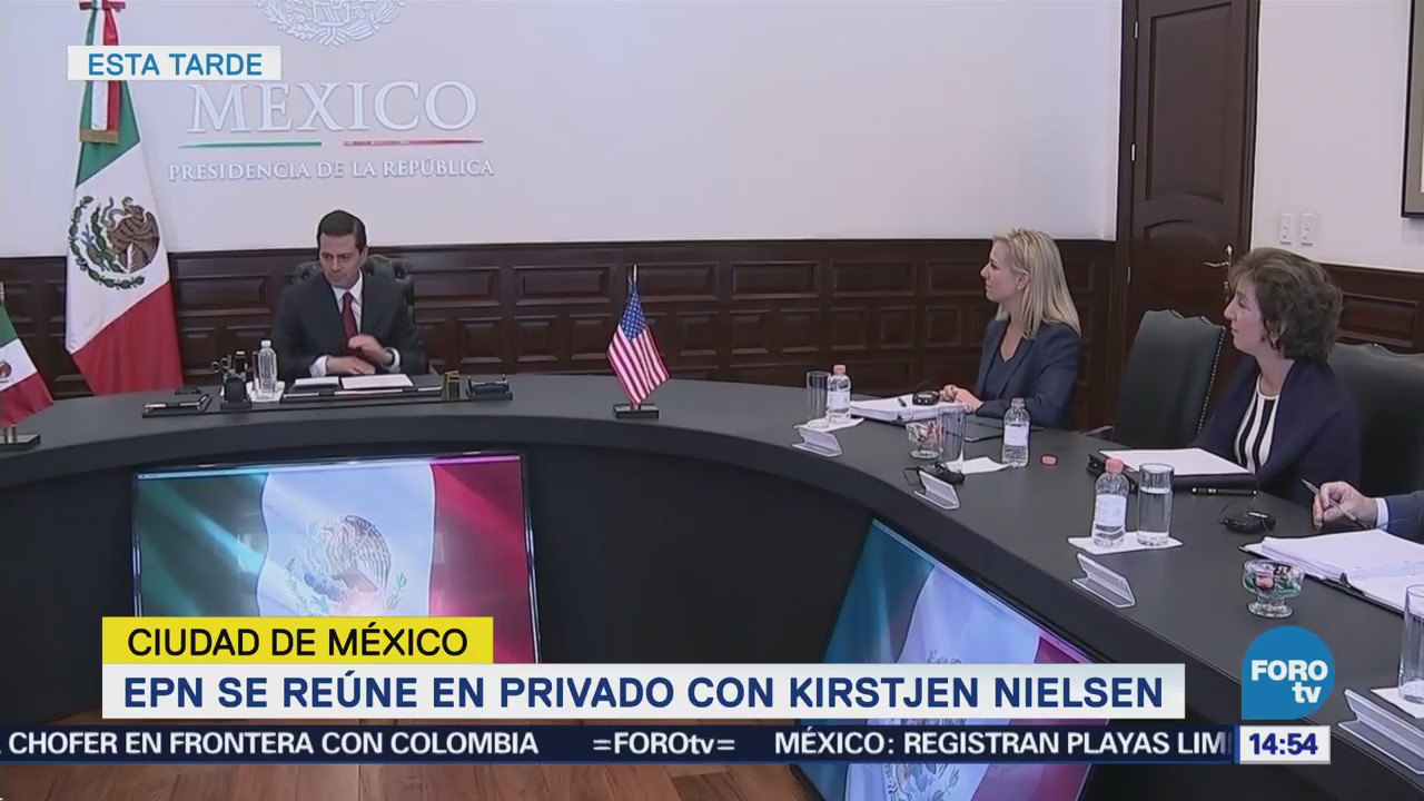 Peña Nieto Kirtsjen Nielsen Platican Frontera México-Eu