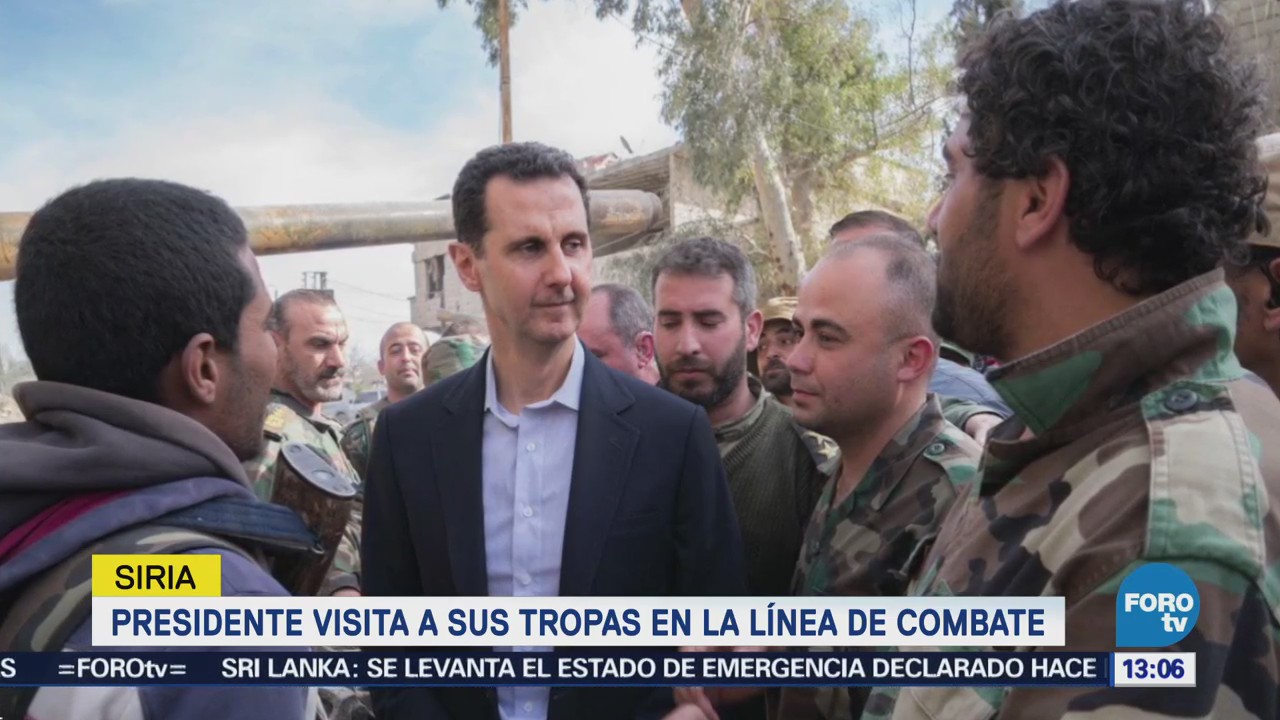 Presidente sirio visita a sus tropas en Guta Oriental