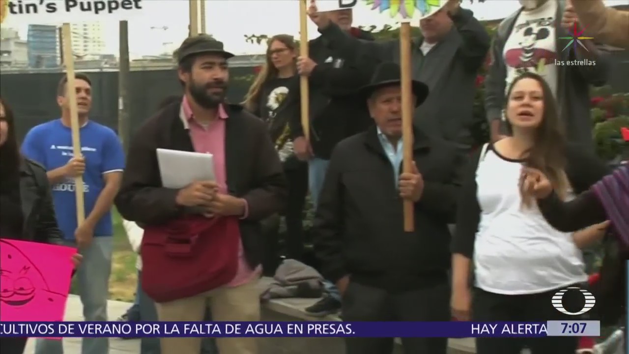 Protestan en Tijuana contra visita de Donald Trump a California