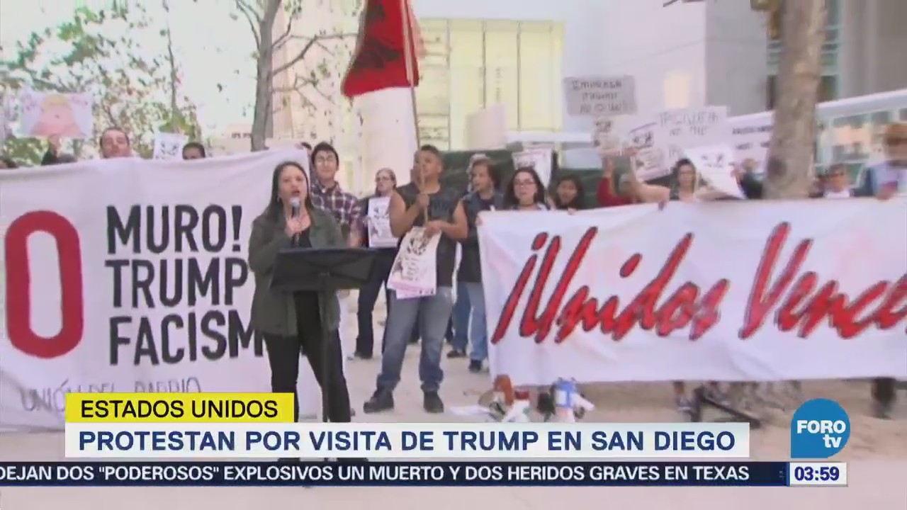 Protestan por visita de Trump, en San Diego