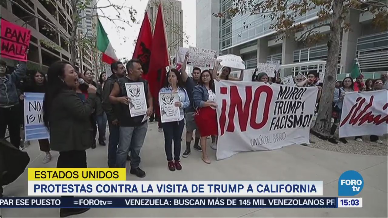 Protestas Contra Visita Trump California