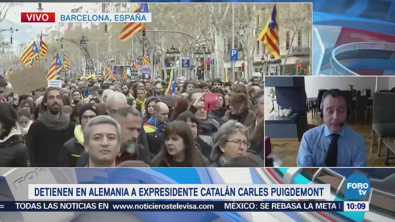 Protestas en Barcelona por detención contra Puigdemont