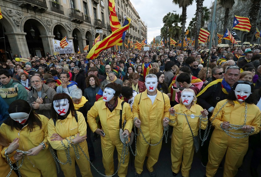 Catalanes exigen liberación de Jordi Sánchez, candidato a presidencia regional