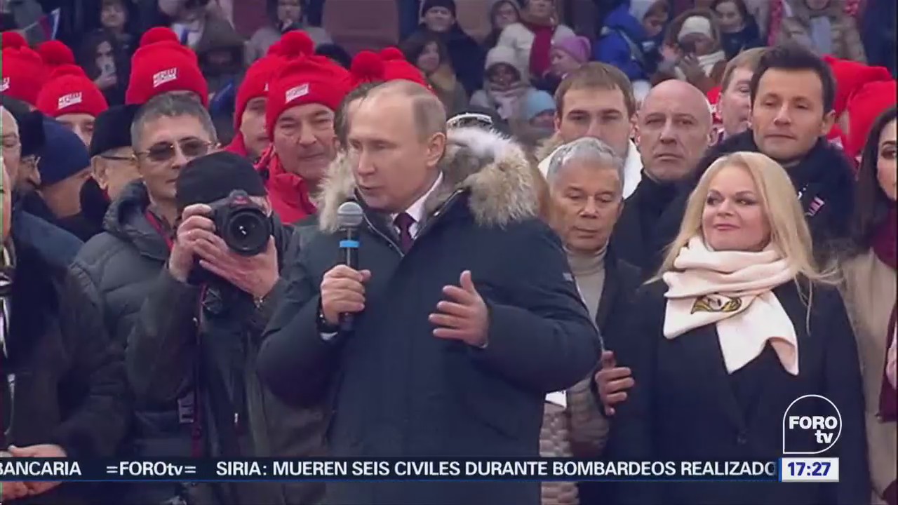 Putin asiste a acto de campaña en MoscúPutin asiste a acto de campaña en Moscú
