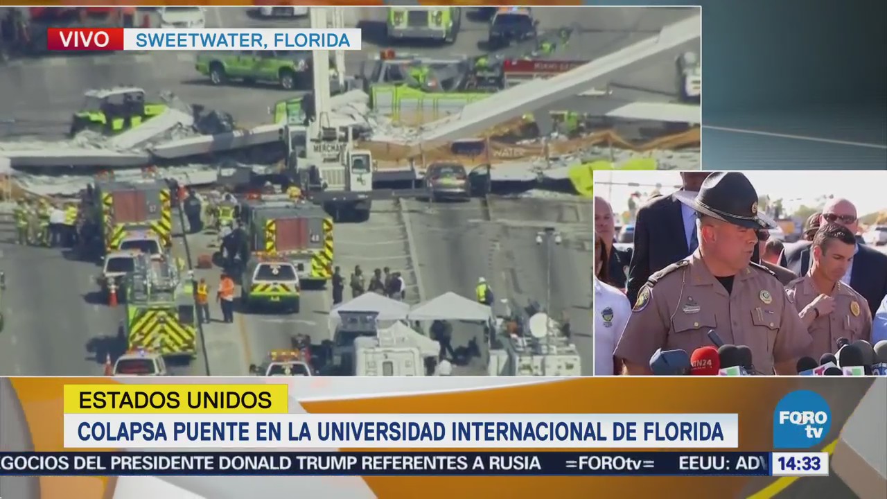 Trasladan al hospital a ocho heridos por colapso de puente en Miami