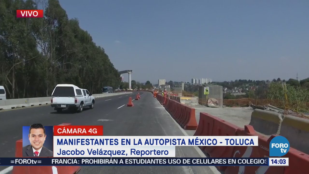 Reportan Reducción Carriles Sobre Autopista México Toluca