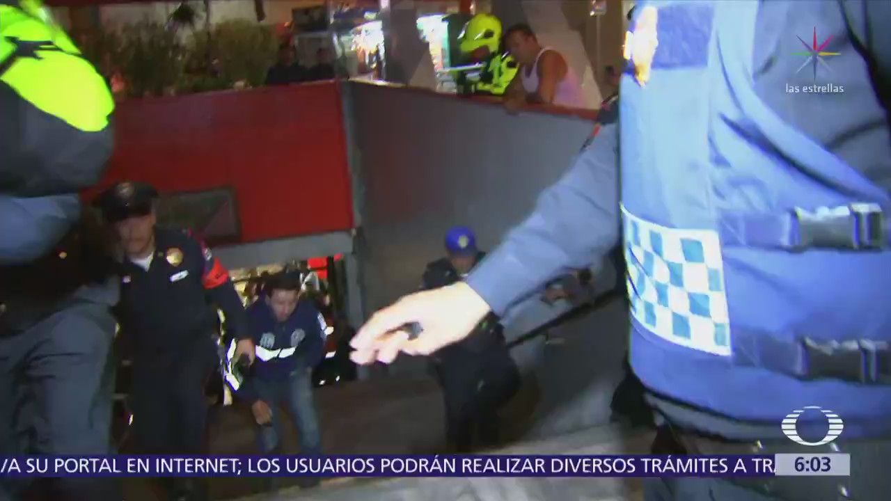 Rescatan a hombre golpeado por convoy del Metro en Balderas