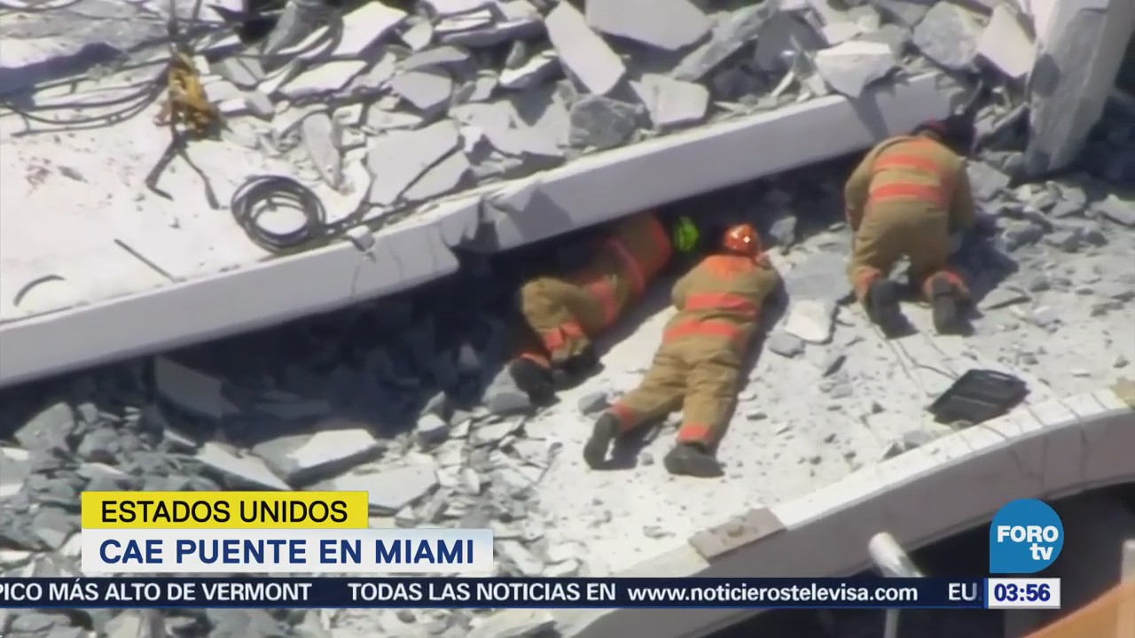 Se eleva a seis la cifra de muertos por colapso de puente en Miami