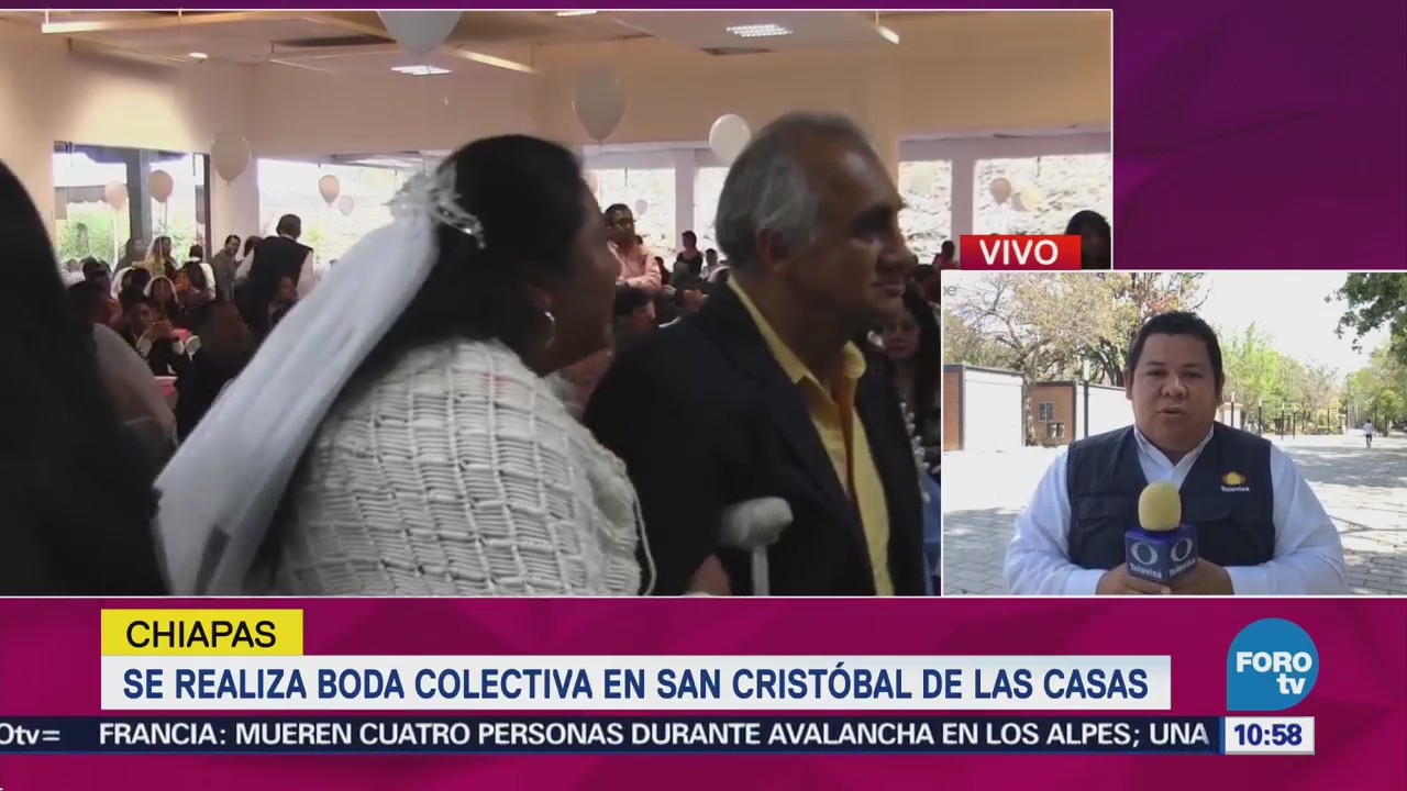 Se realiza boda colectiva en San Cristóbal de las Casas