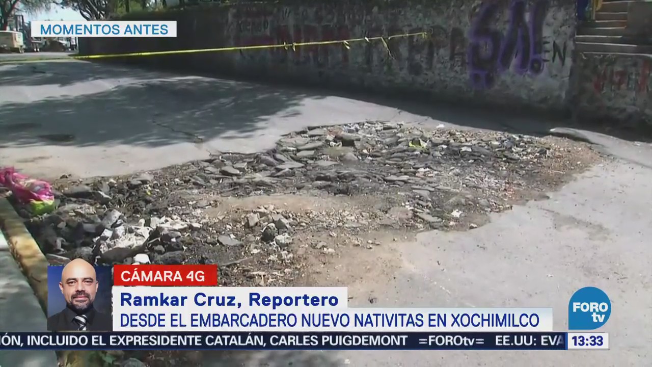 Sigue cerrada la carretera Xochimilco-Tulyehualco por grietas del sismo 19S