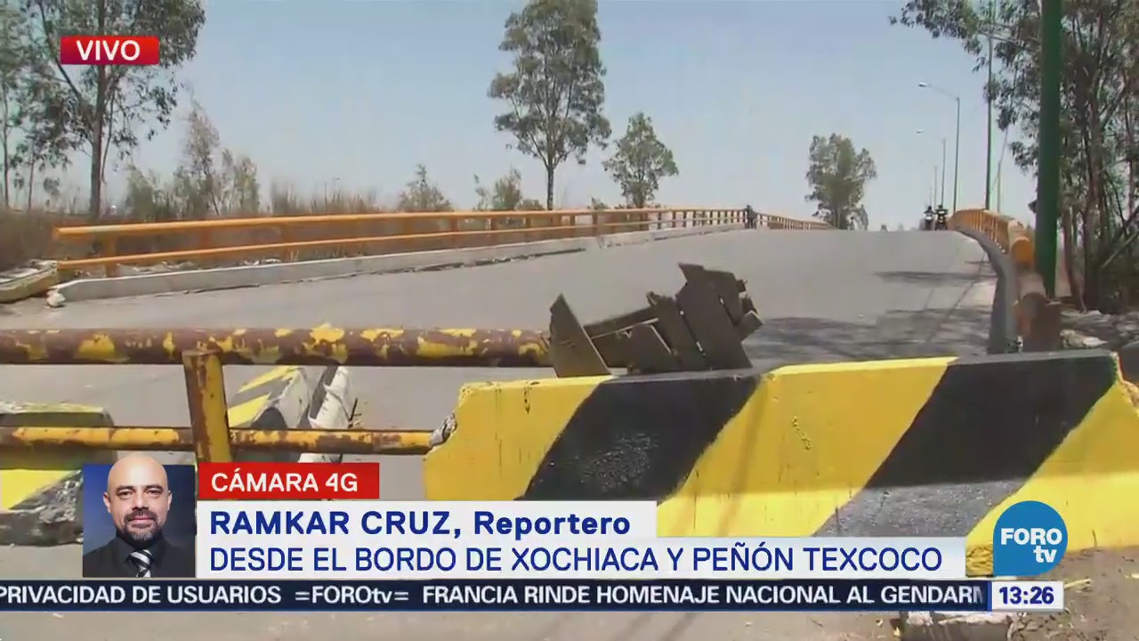 Sigue cerrado puente del AICM hacia autopista Peñón-Texcoco desde sismo 19S