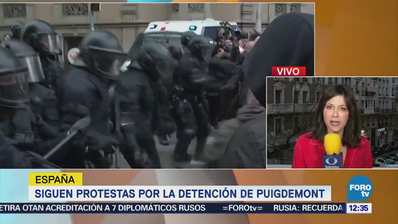 Siguen las protestas en España tras la detención de Puigdemont en Alemania