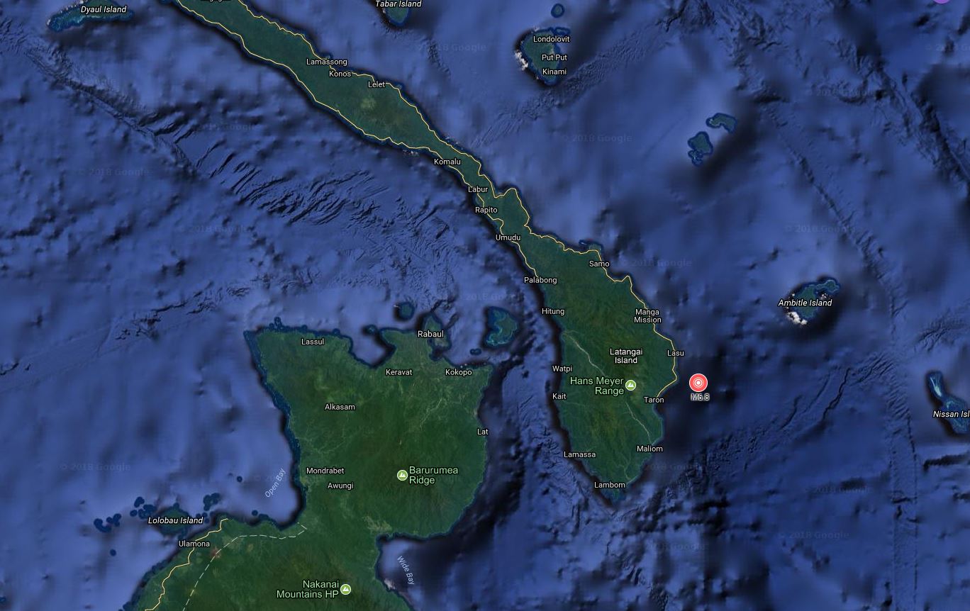 Se registra sismo de magnitud 6.6 en Papúa Nueva Guinea. (Google Maps)