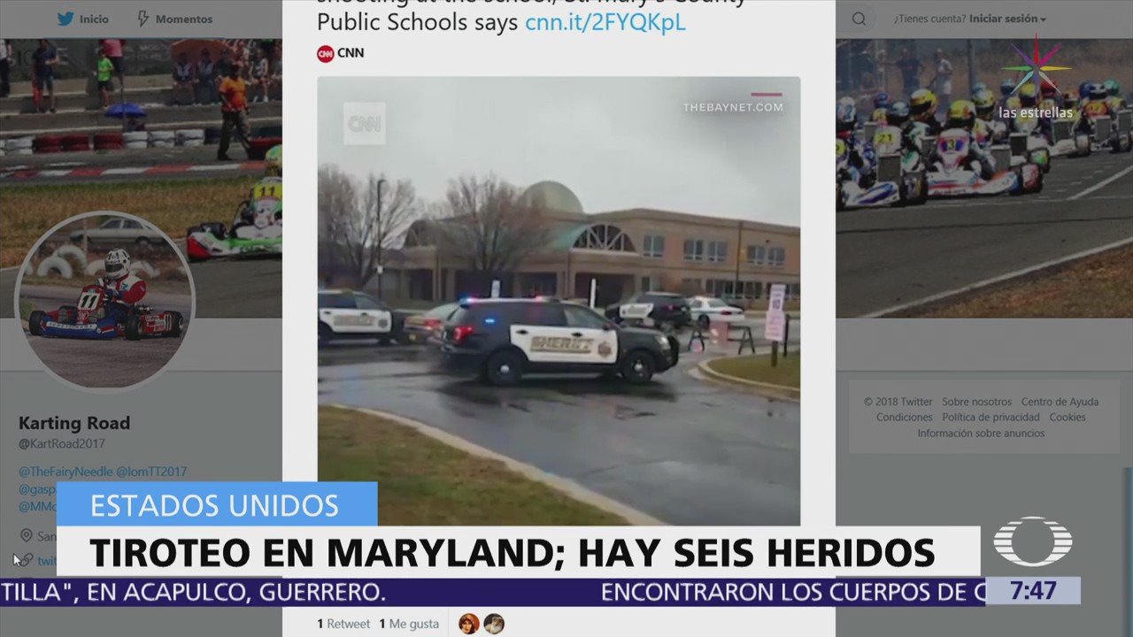 Suman 6 heridos por tiroteo en escuela de Maryland, Estados Unidos