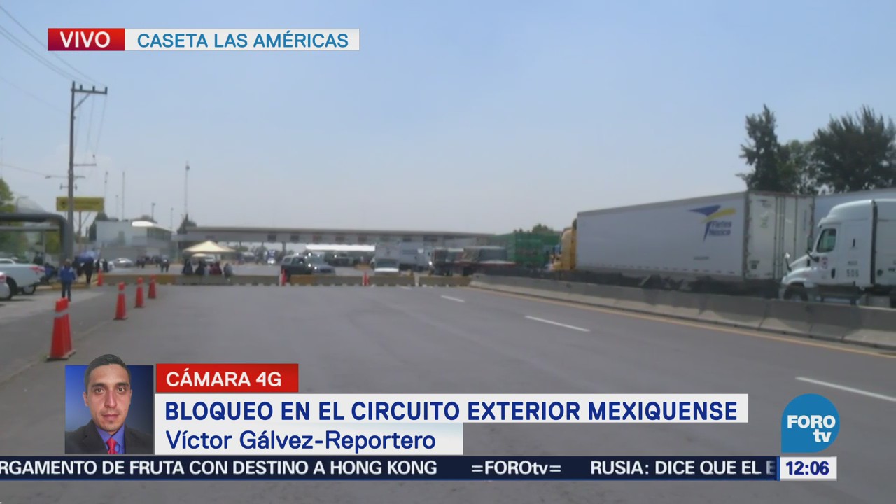 Suman cuatro horas de bloqueo en el Circuito Exterior Mexiquense