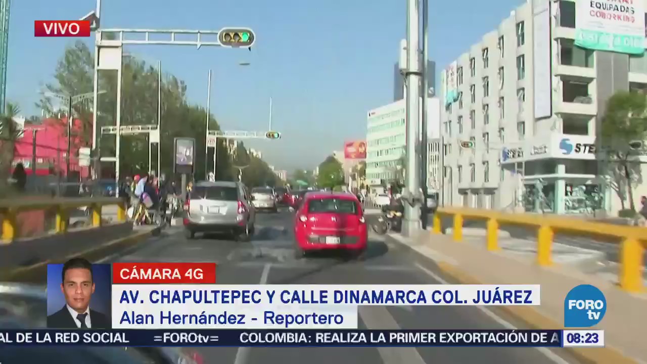 Tráfico intenso sobre avenida Chapultepec, CDMX
