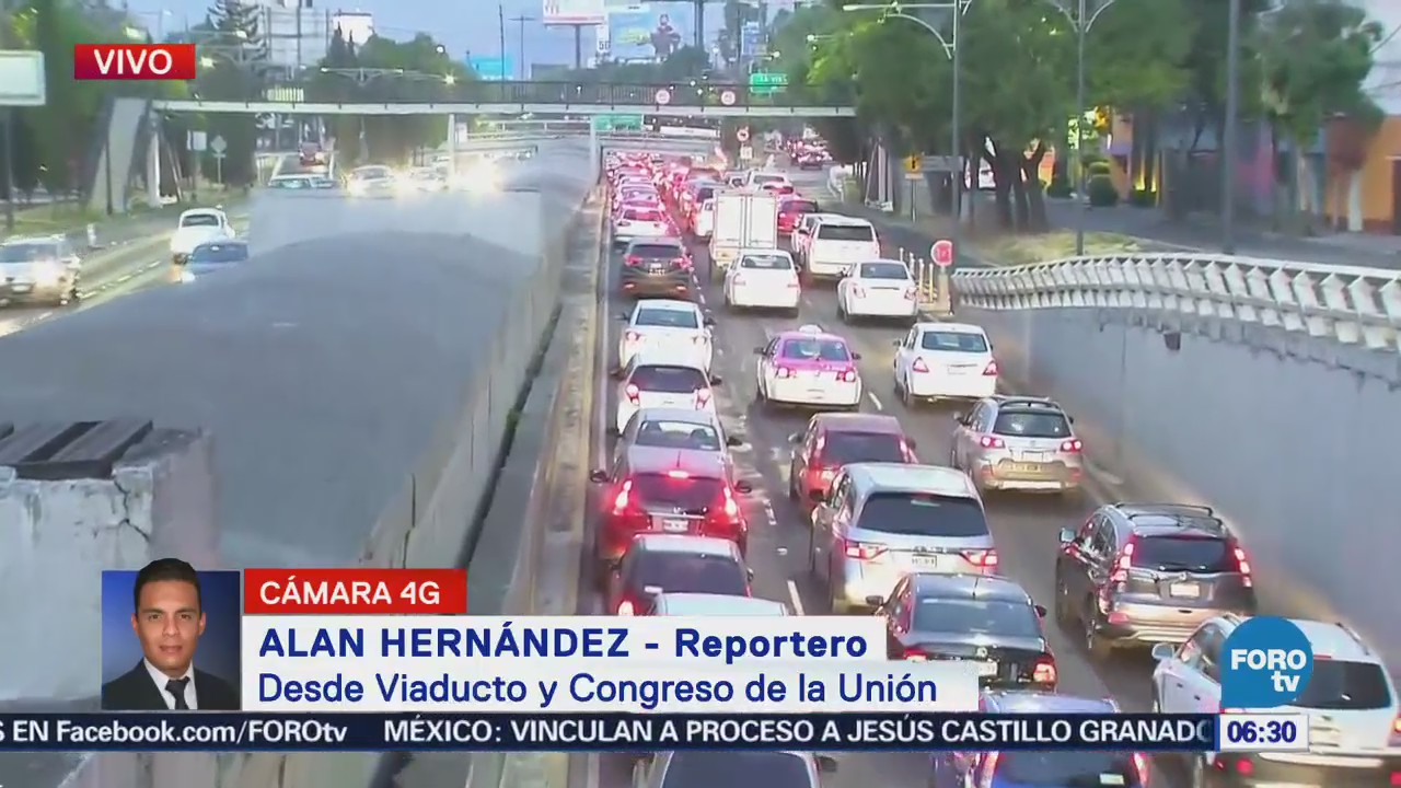 Viaducto y Congreso de la Unión presentan tránsito pesado en CDMX