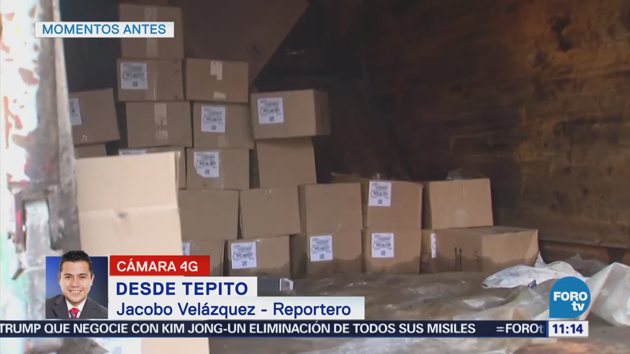 Aseguran mercancía robada dentro de camión de basura en Tepito