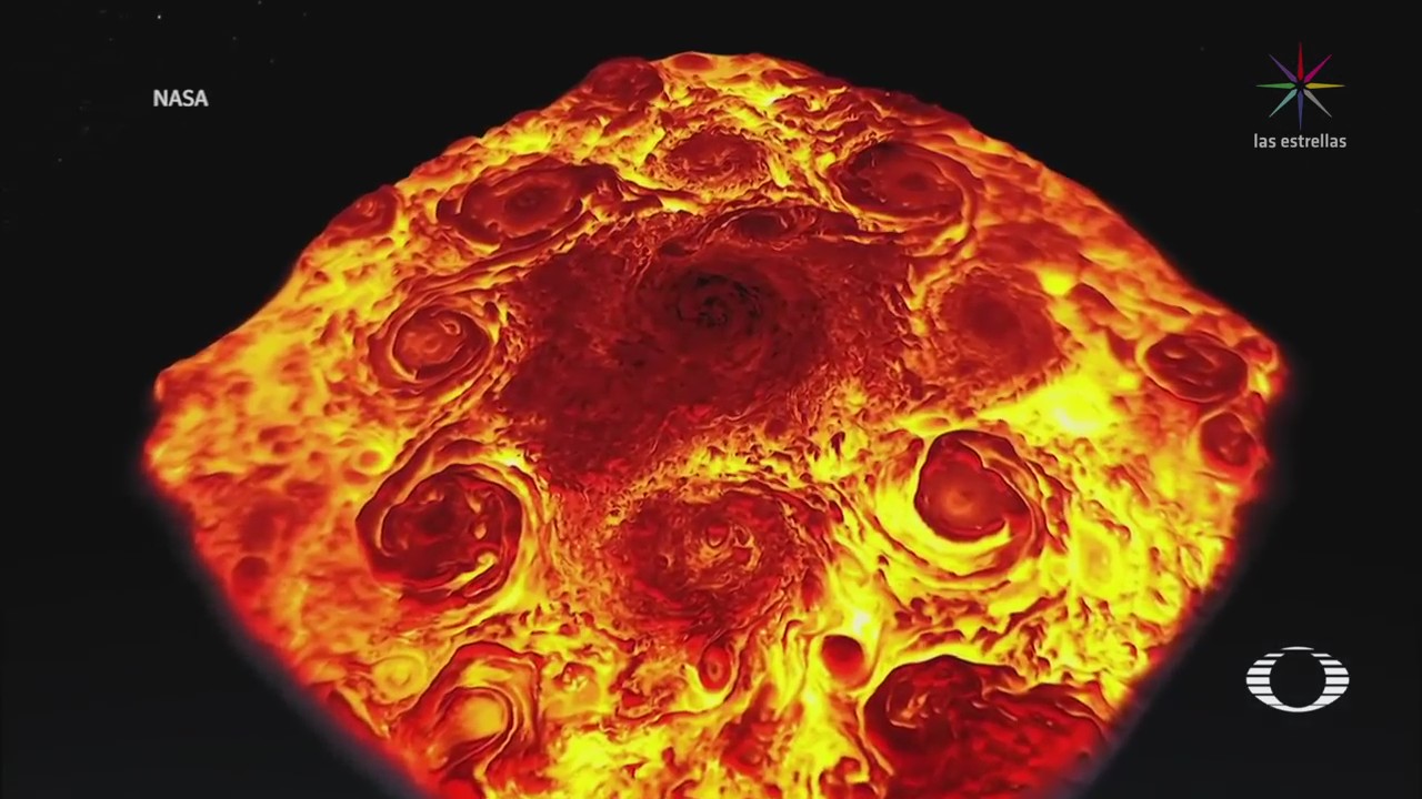 NASA Animación Infrarroja 3D Polo Norte Júpiter