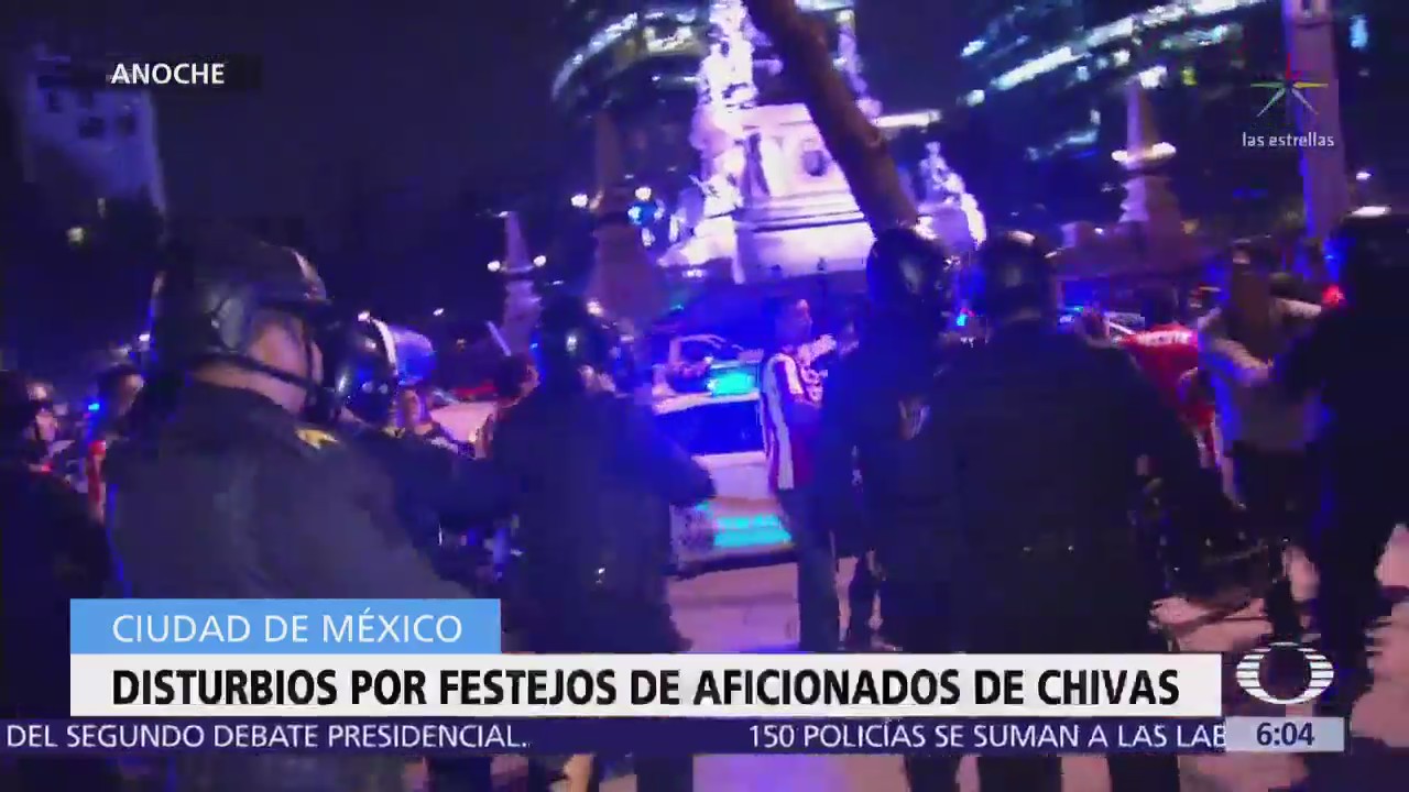 Disturbios por festejos de aficionados de Chivas, en la CDMX