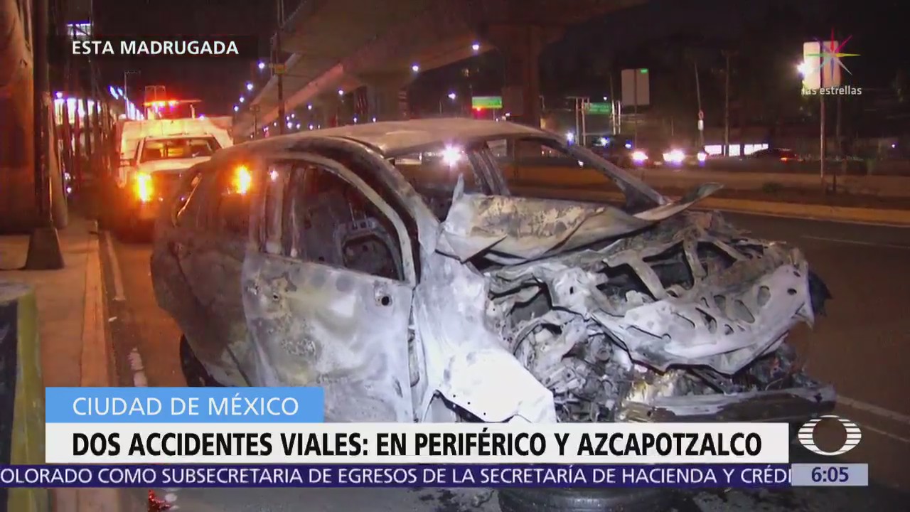 Dos accidentes vehiculares ocurren en Periférico y Azcapotzalco