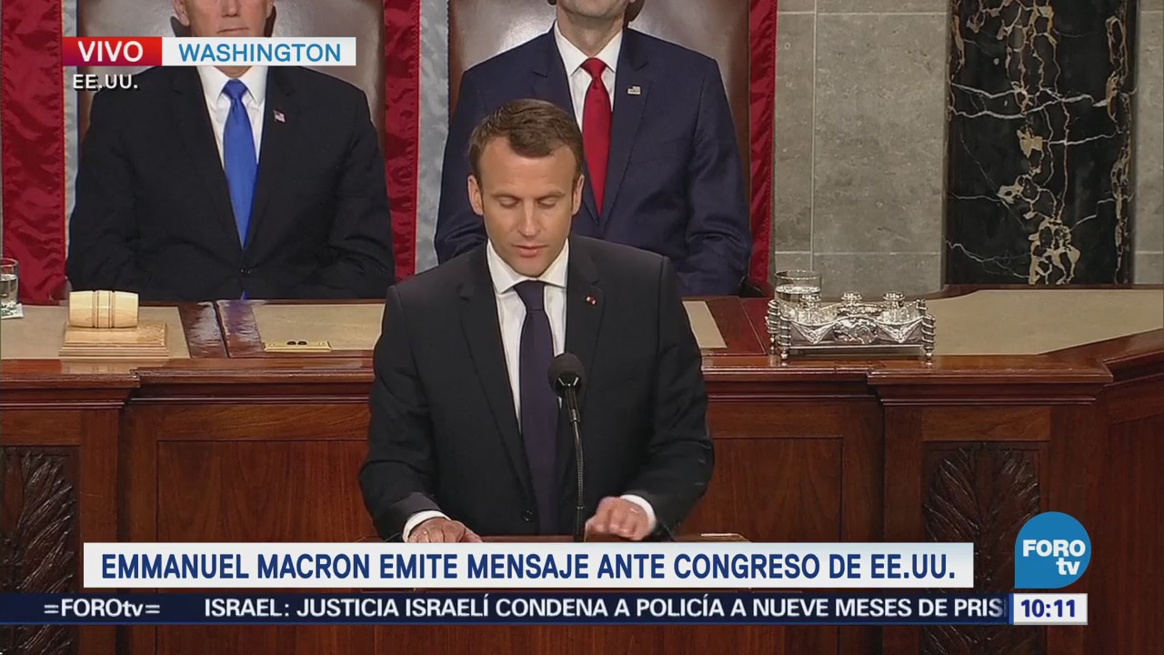 Emmanuel Macron ofrece discurso ante el Congreso de Estados Unidos