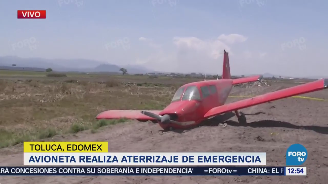 Falla mecánica en aeronave provoca aterrizaje de emergencia en Toluca