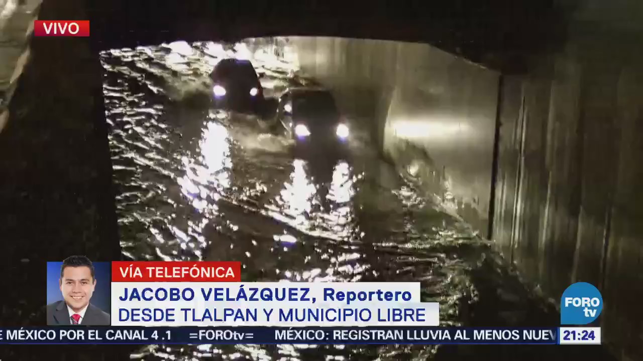 Lluvia provoca inundaciones en Tlalpan