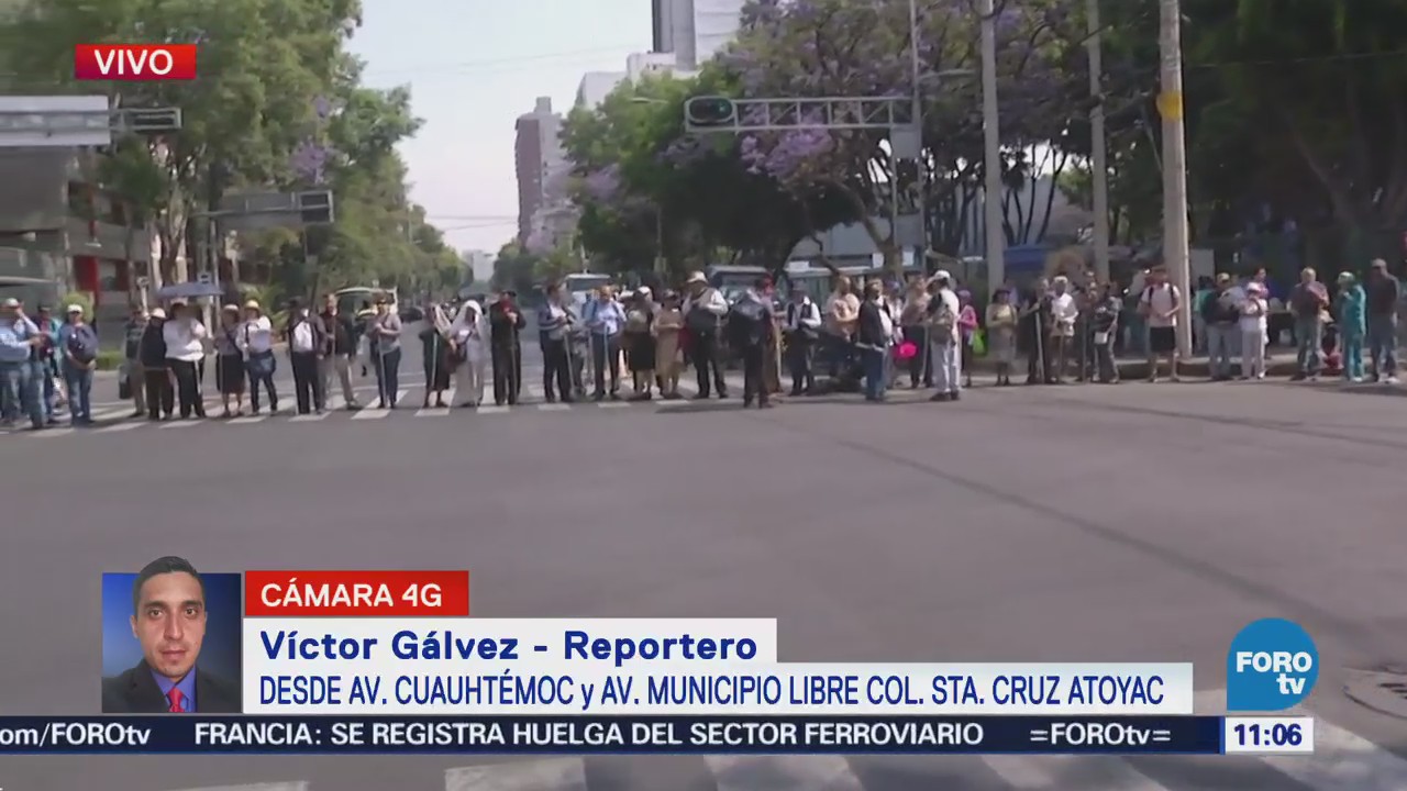 Manifestantes bloquean Cuauhtémoc y Municipio Libre, CDMX