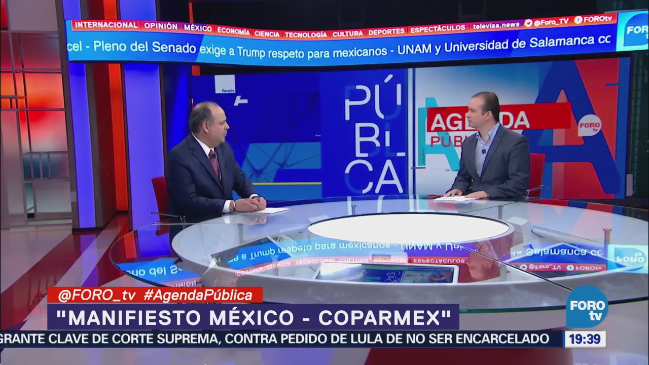 Manifiesto México Coparmex entrevista con Gustavo de Hoyos