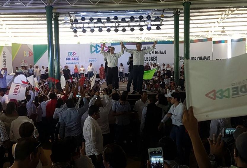 Meade asiste al arranque de campaña de Roberto Albores en Chiapas