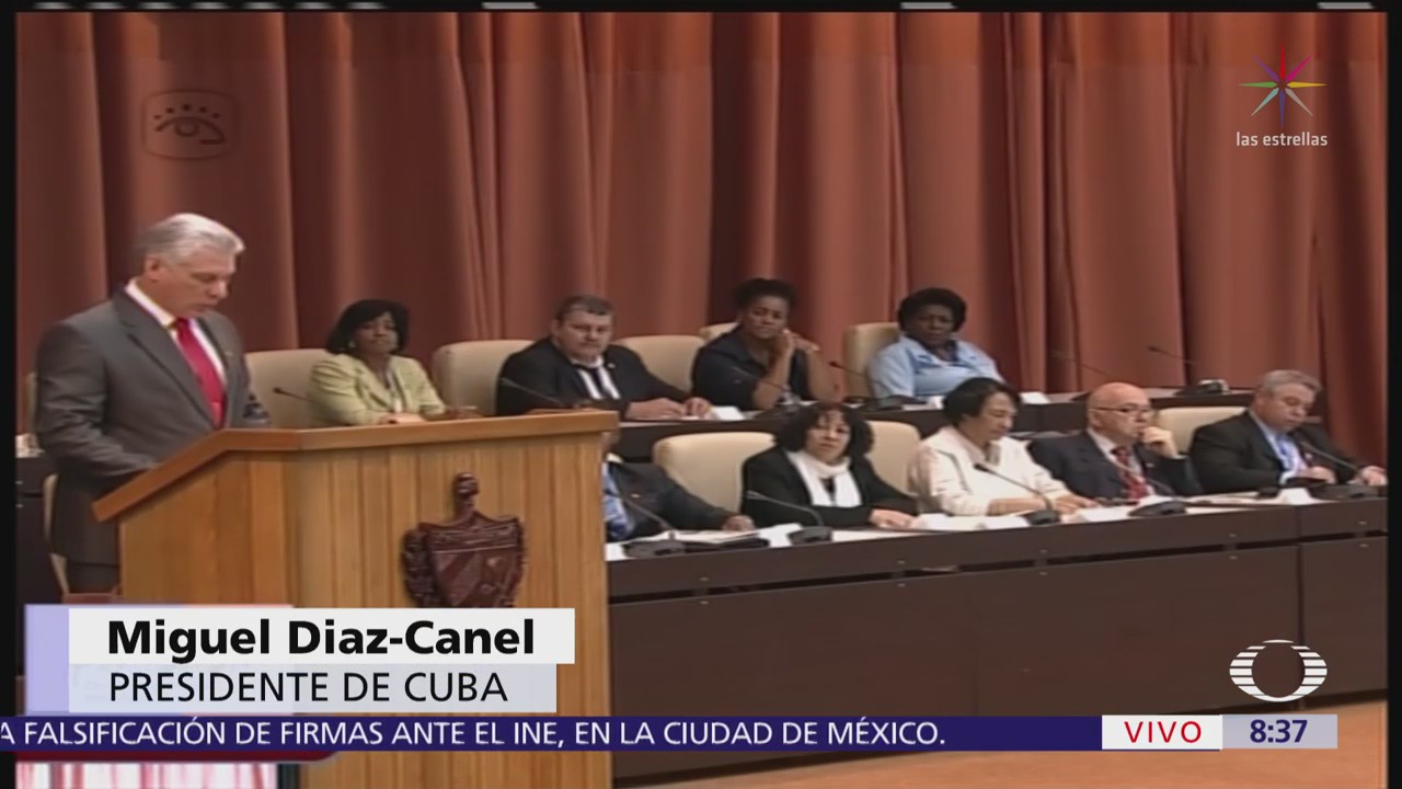 Miguel Díaz-Canel da su discurso como nuevo presidente de Cuba