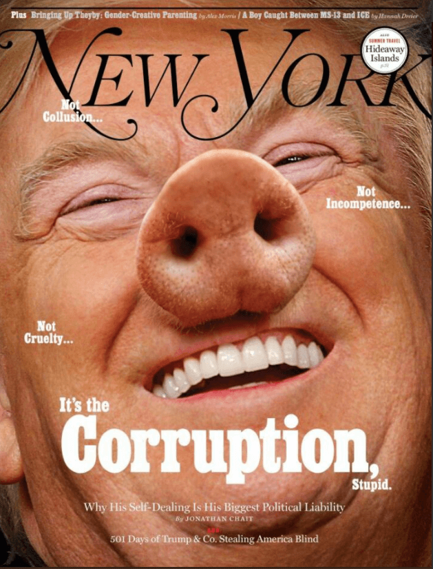 Revista New York caracteriza a Trump como cerdo en su portada