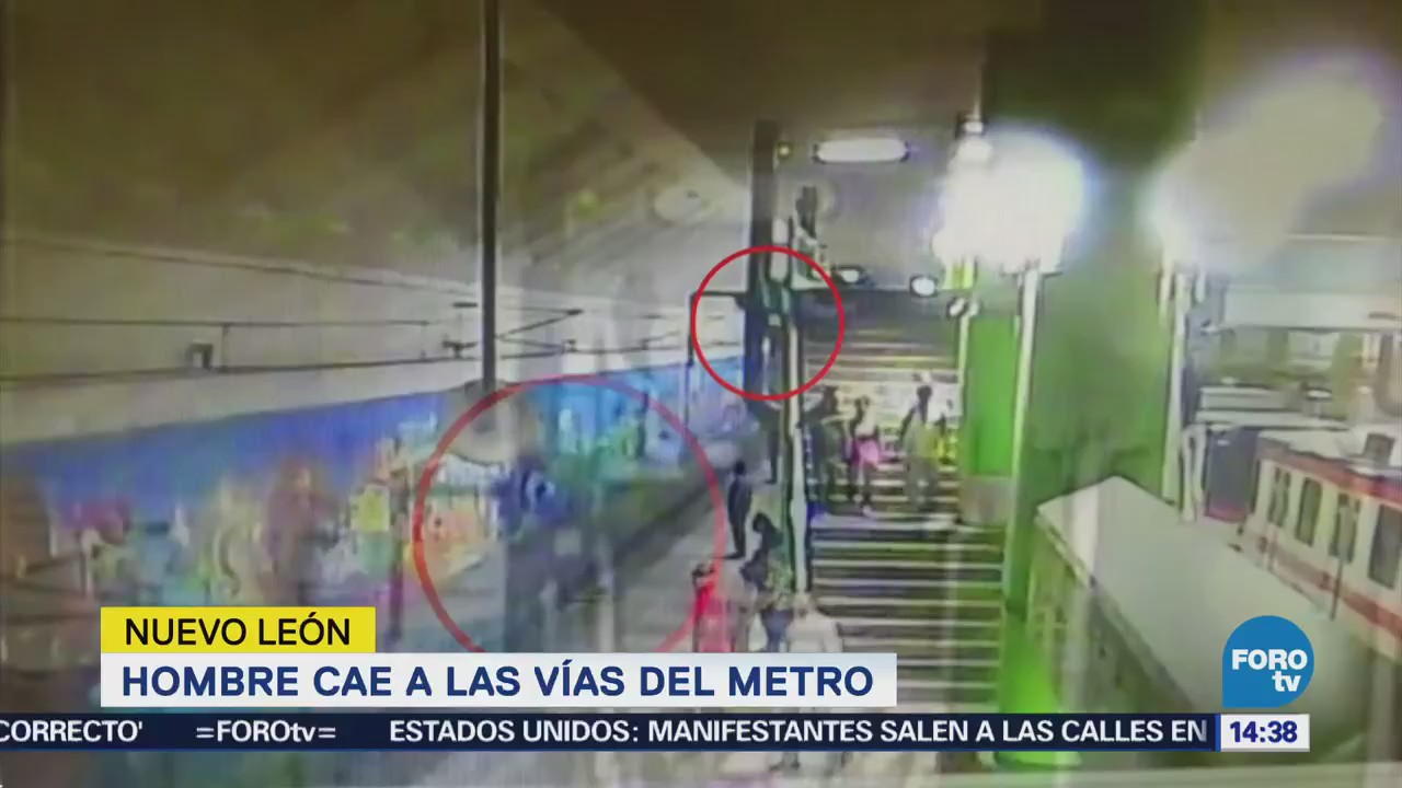 Cae Adulto Mayor Vías Metro Monterrey