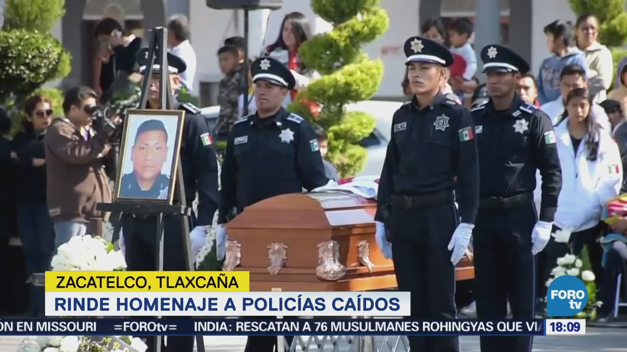 Rinden Homenaje Policías Caídos Zacatelco, Tlaxcala