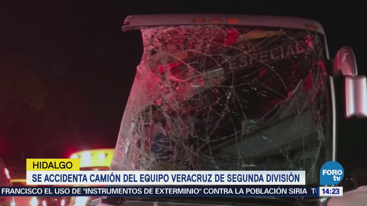 Se accidenta camión del equipo Veracruz de segunda división en Hidalgo
